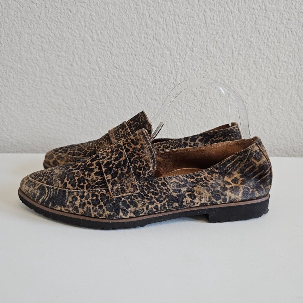 Paul Green Dara Loafer Safari Tan Flat Penny Loafer Leather Leopard Cheetah 6.5 - Picture 6 of 11